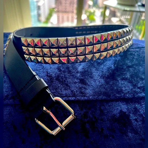Accessories | Black Studded Belt Size M 36 | Poshmark